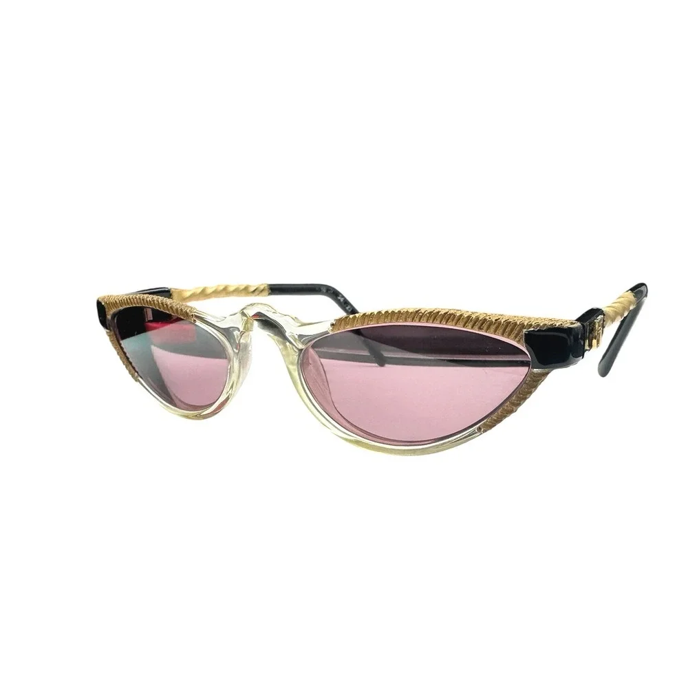Vintage Cat Eye Sunglasses Khanh EK Twisted Temple Purple Tint